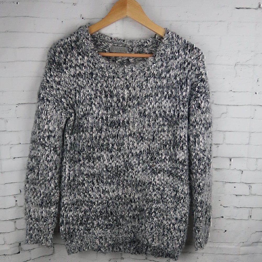 JOSEPH A BLACK & WHITE KNIT CREW NECK LONG SLEEVED SWEATER SIZE SMALL